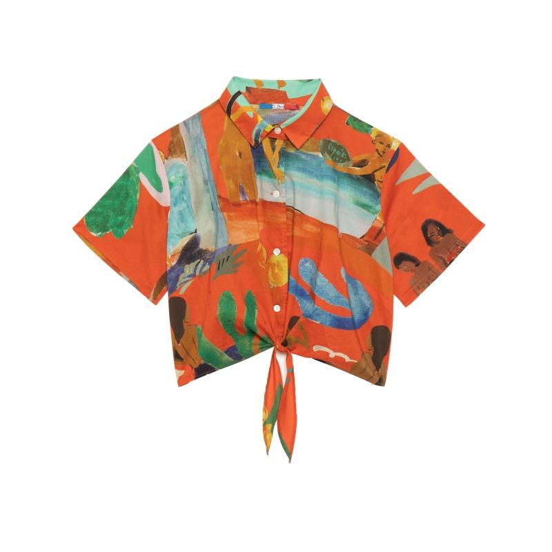 G.kero CHEMISE CROP Belle De Nuit Rouge