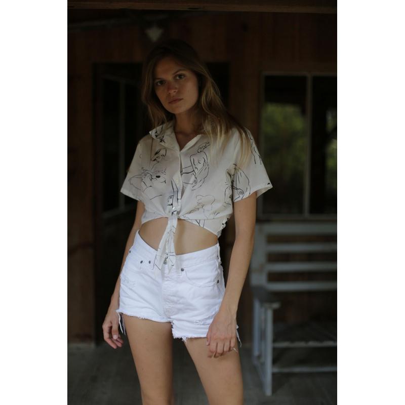 g.kero Chemise crop Esquisse