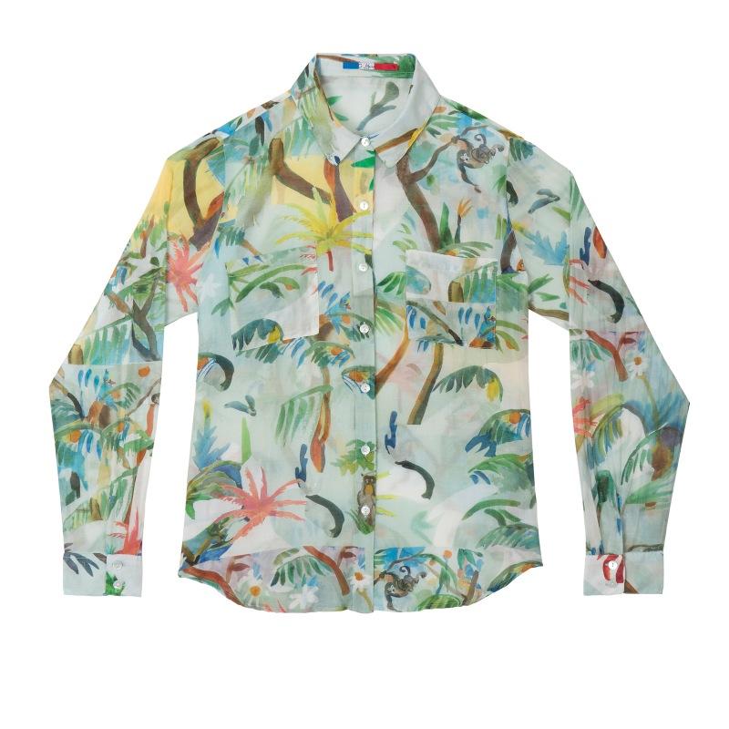 g.kero CHEMISE EN COTON SOIE Dans Les Arbres