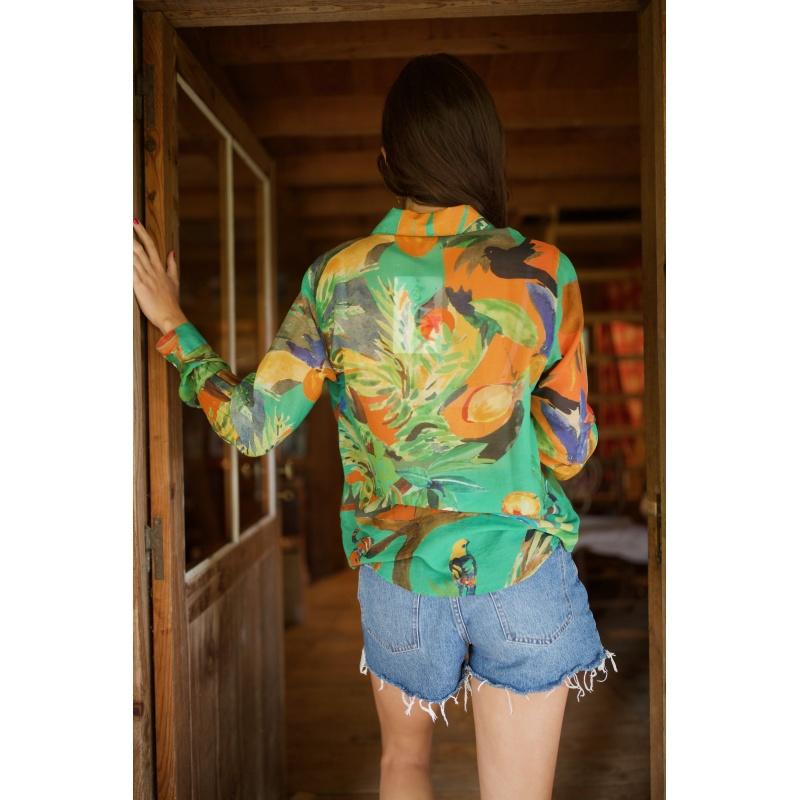 G.kero CHEMISE EN COTON SOIE Paraiso Verde