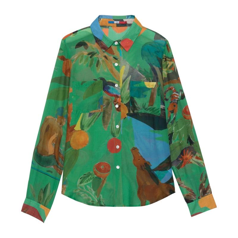 G.kero CHEMISE EN COTON SOIE Paraiso Verde