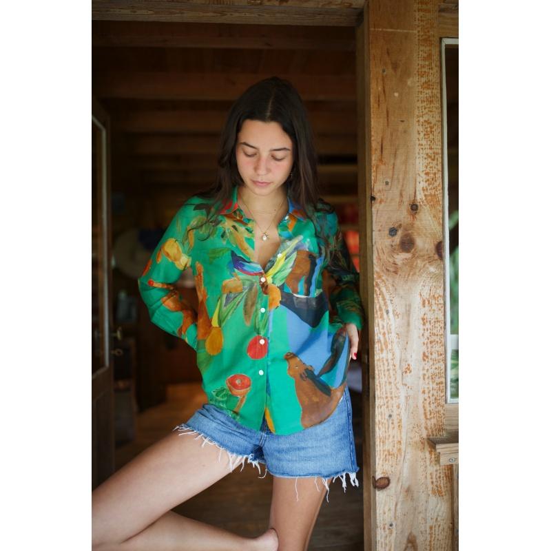 g.kero CHEMISE EN COTON SOIE Paraiso Verde