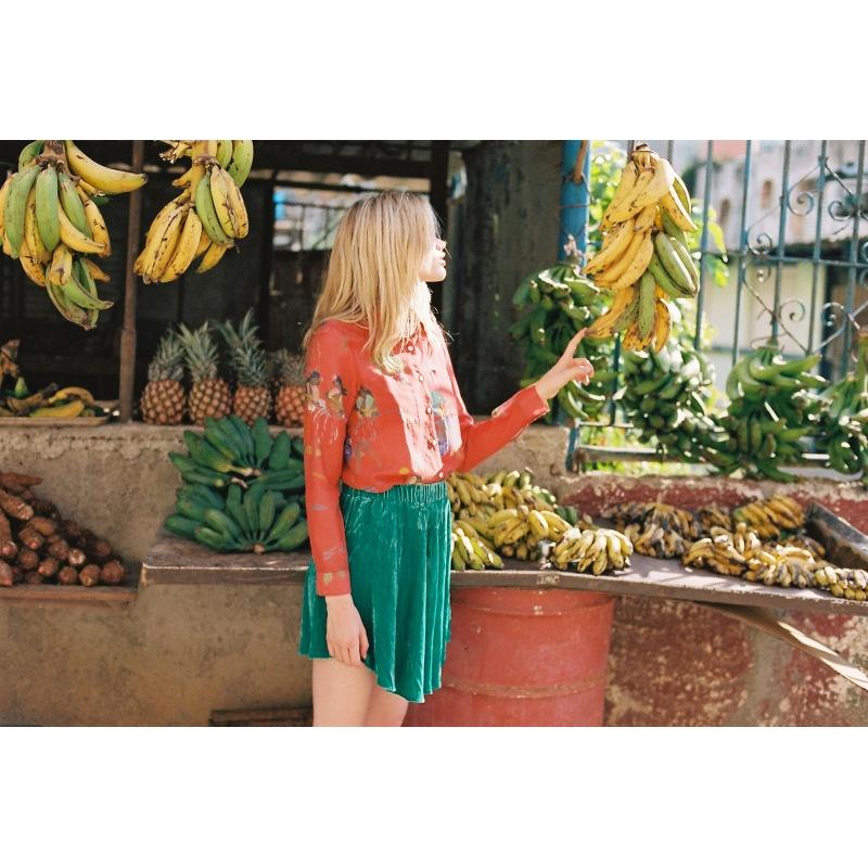 G.kero CHEMISE EN COTON SOIE Yukuleles Red