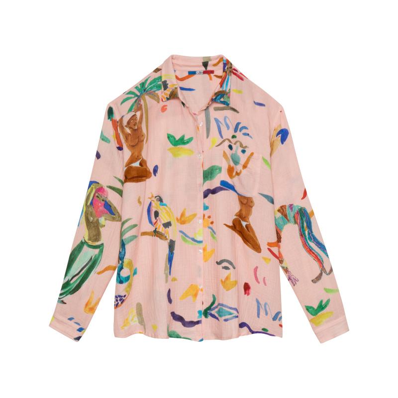 G.kero CHEMISE EN GAZE DE COTON ABRA ROSSA