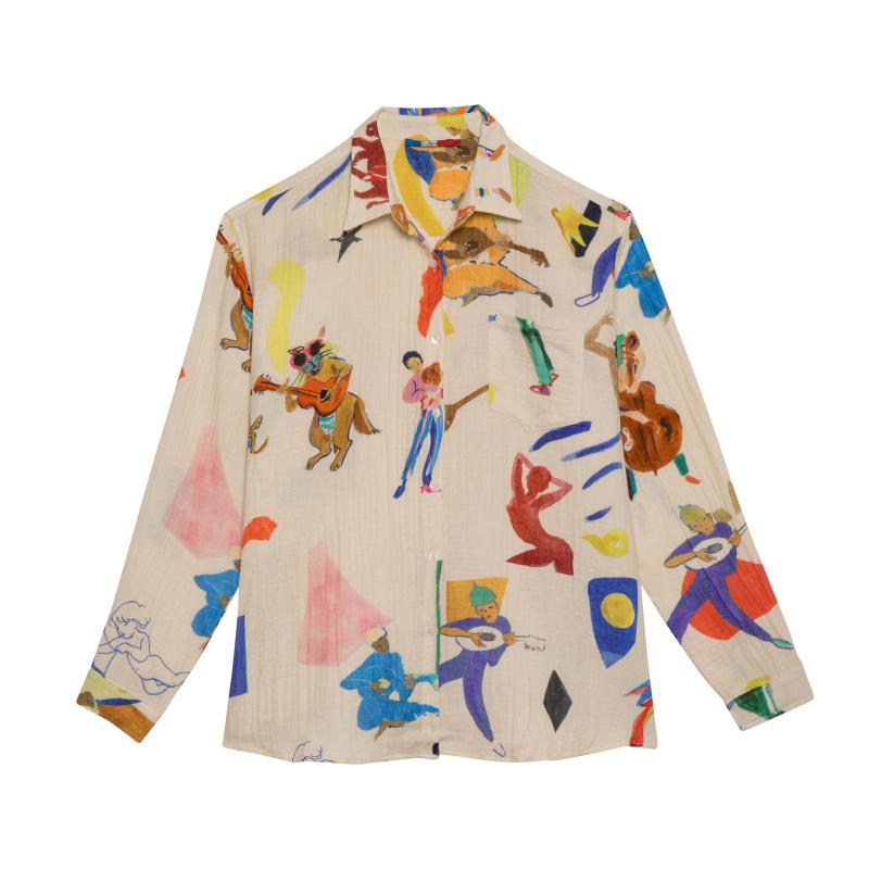 G.kero CHEMISE EN GAZE DE COTON MUSIC CUT