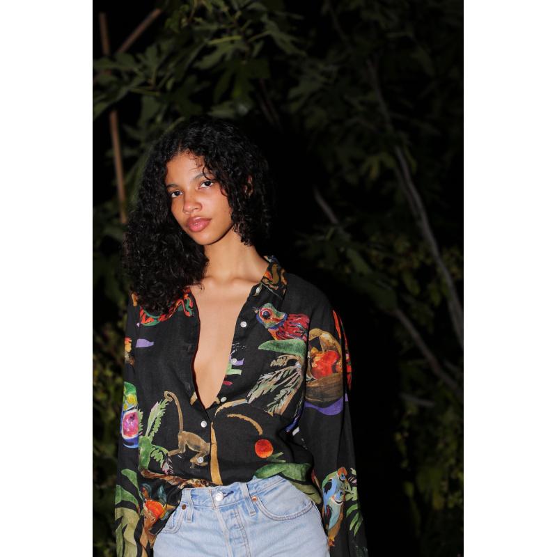 G.kero CHEMISE EN LIN FEMMES LUXE NOIR