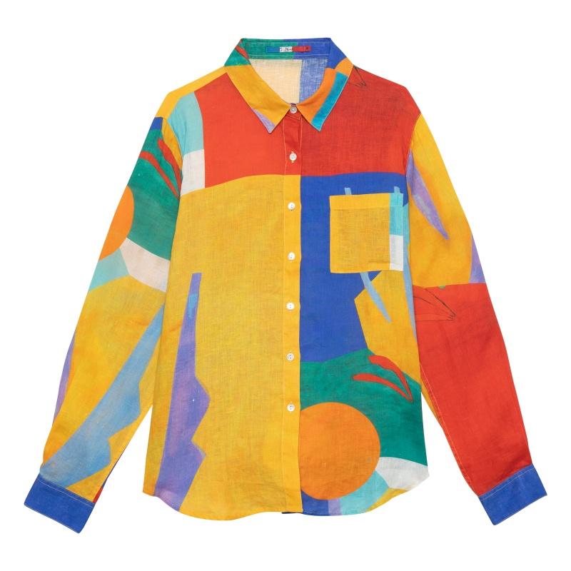 G.kero Chemise En Lin Flash Boom
