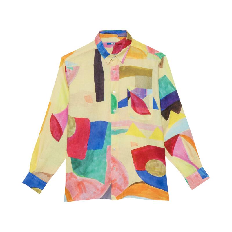 g.kero CHEMISE EN LIN GAUDI JAUNE