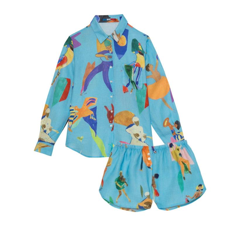 G.kero CHEMISE EN LIN MUSIC CUT SKY