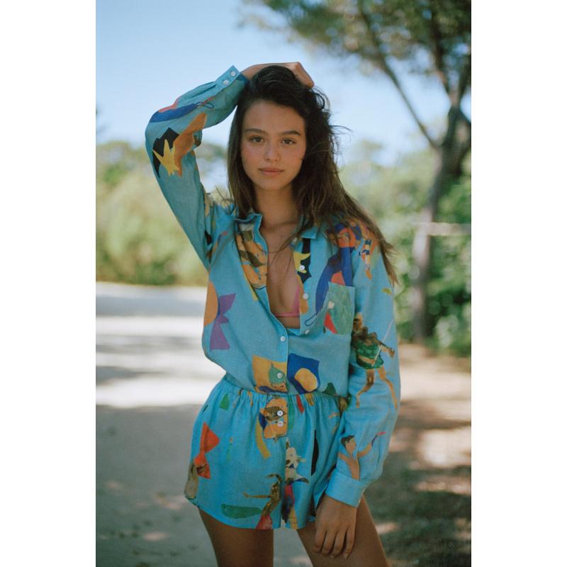 g.kero CHEMISE EN LIN MUSIC CUT SKY