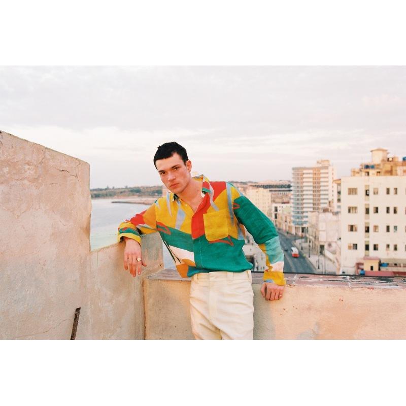 G.kero CHEMISE EN LIN YELLOW RED GREEN