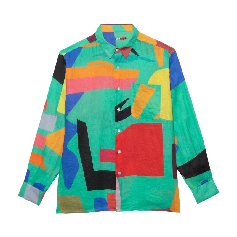 g.kero CHEMISE EN LIN YULI GREEN