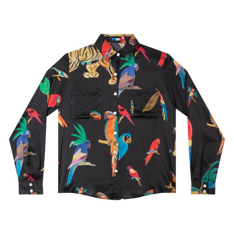 G.kero CHEMISE EN SOIE Black Jungle