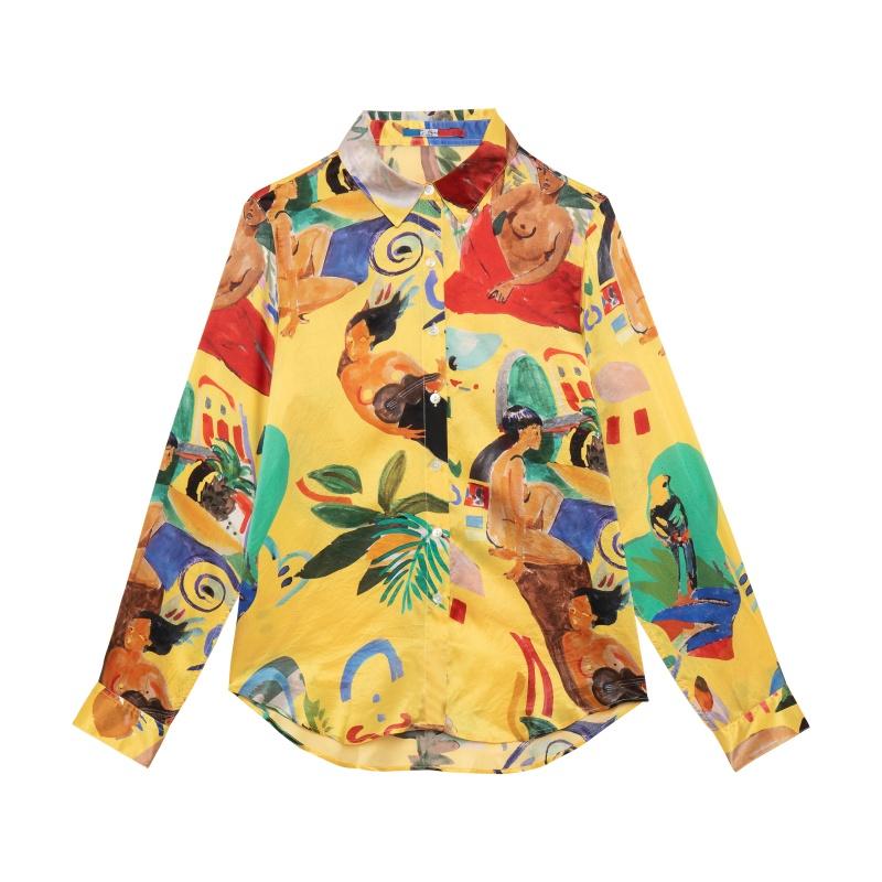 G.kero Chemise En Soie Le Bain Jaune