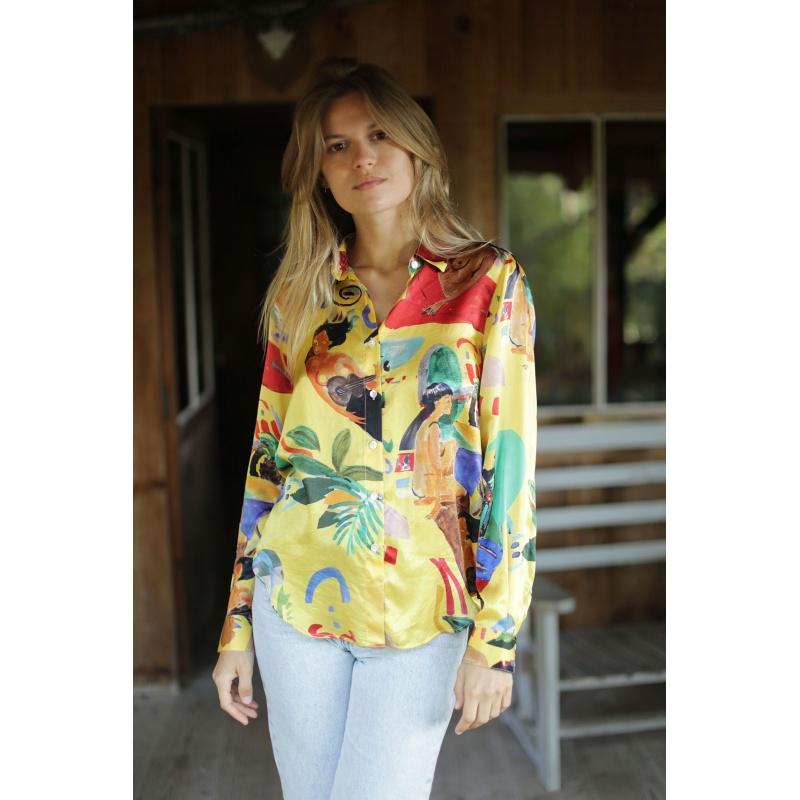 g.kero Chemise en soie Le bain jaune