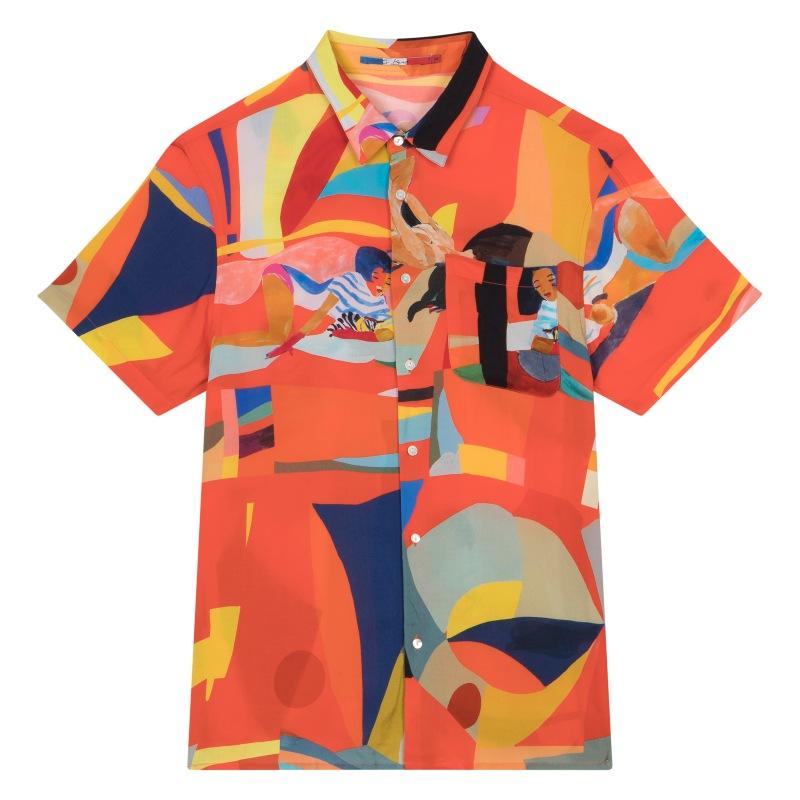 g.kero CHEMISE HAWAÏENNE ABSTRACT FUNK RED