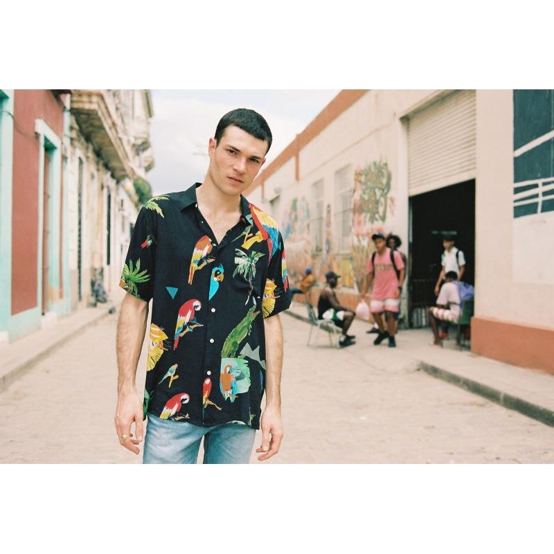 G.kero CHEMISE HAWAÏENNE BLACK JUNGLE