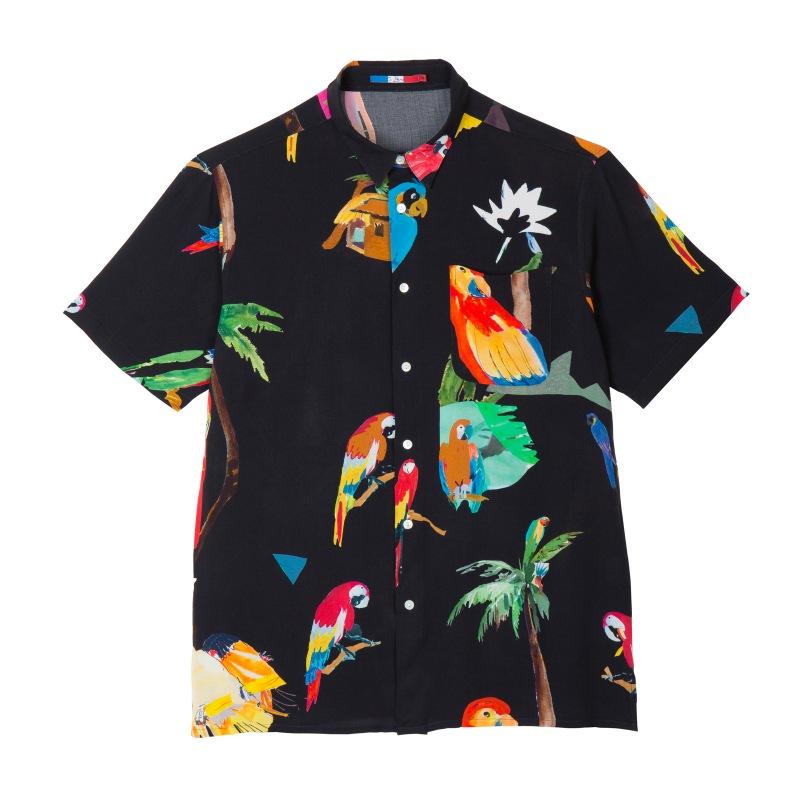 G.kero CHEMISE HAWAÏENNE BLACK JUNGLE
