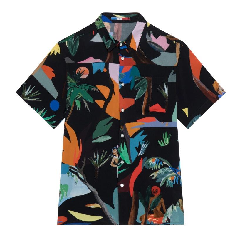 g.kero CHEMISE HAWAÏENNE BLACK MOON