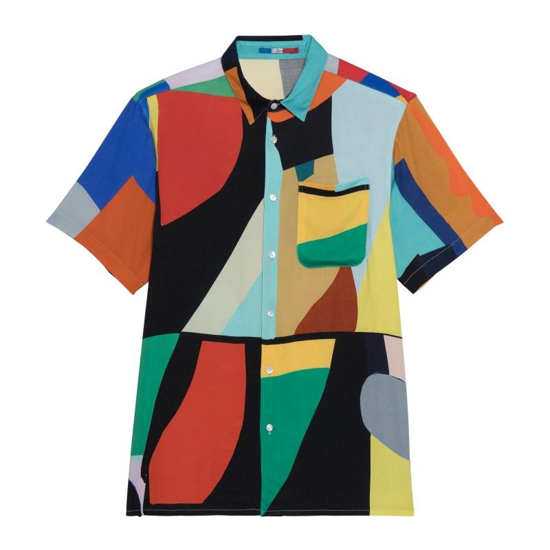 G.kero CHEMISE HAWAÏENNE Chess Player Noir