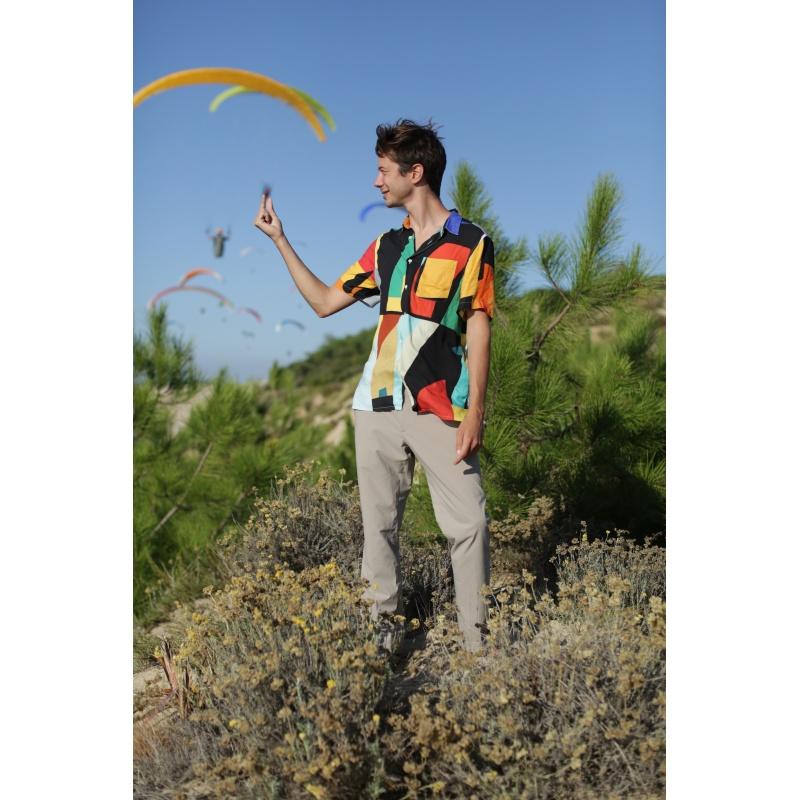 g.kero CHEMISE HAWAÏENNE CHESS PLAYER NOIR