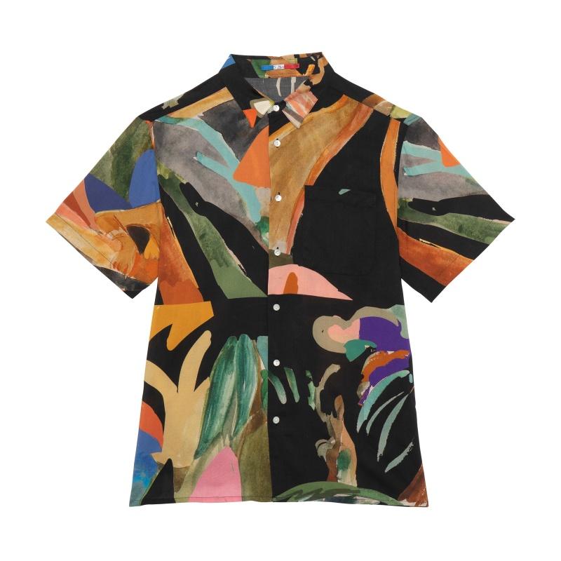 G.kero Chemise Hawaïenne Dancing Wood Black