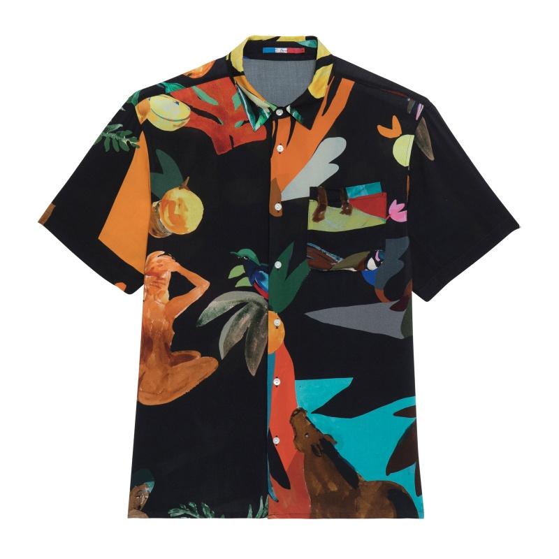 g.kero CHEMISE HAWAÏENNE NERO FRUTAD