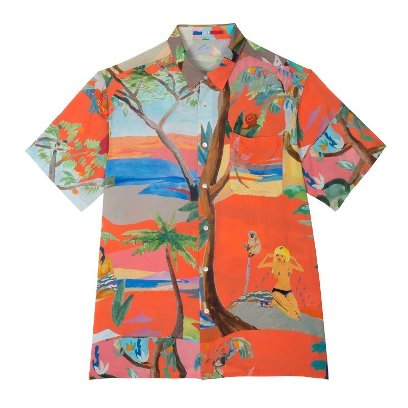 G.kero CHEMISE HAWAÏENNE PALM BEACH RED