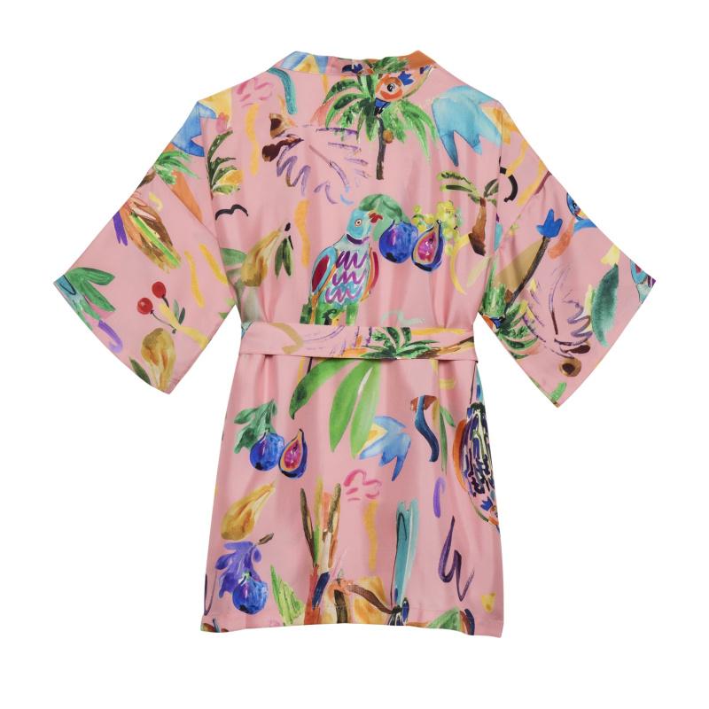 G.kero KIMONO COURT PERRUCHES ROSE