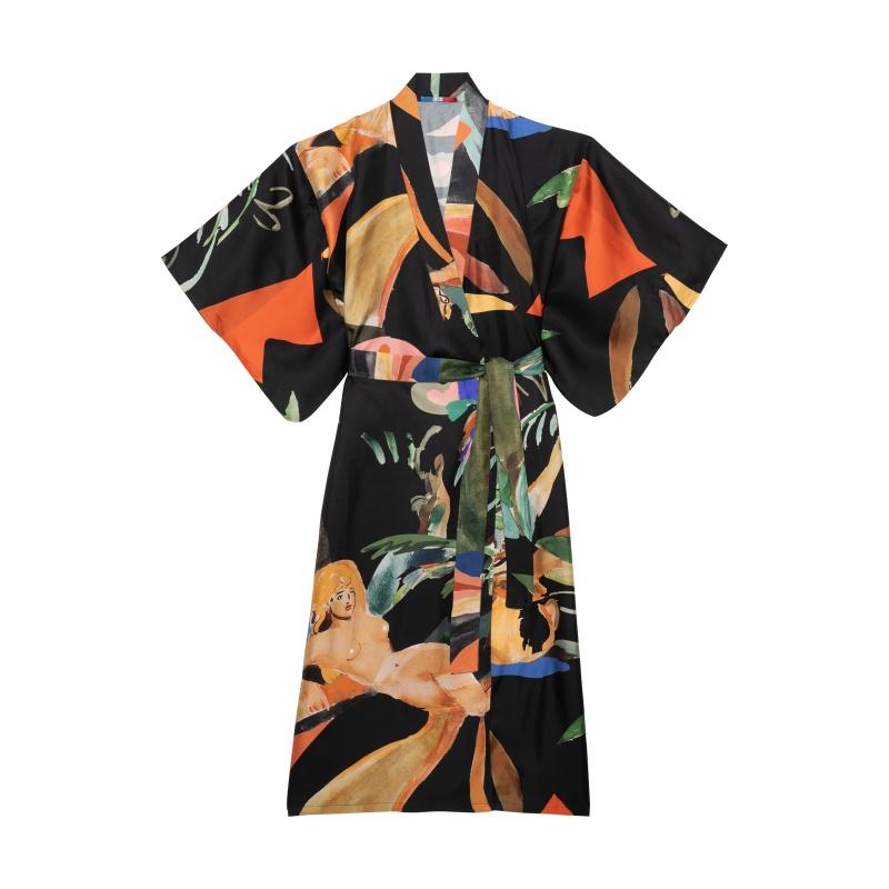 G.kero Kimono Dancing Wood Black