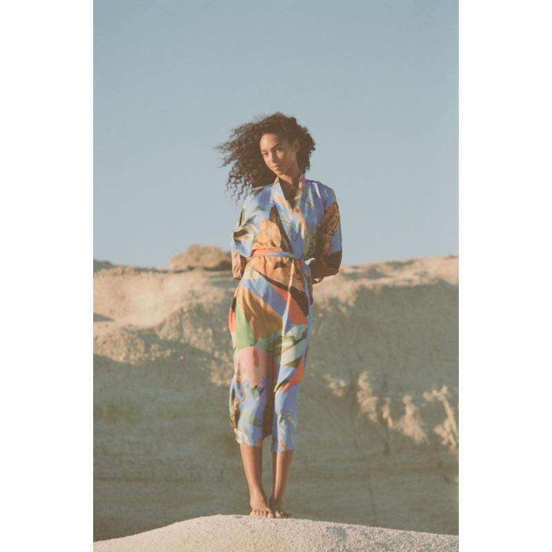 G.kero Kimono Dancing Wood Blue