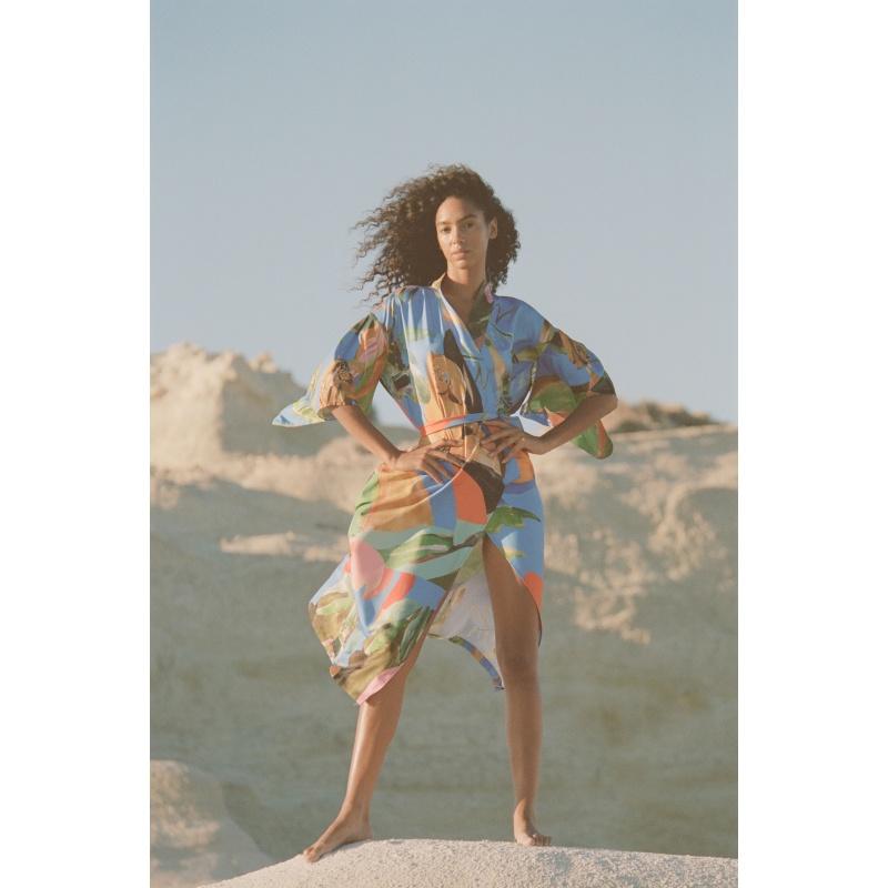 g.kero Kimono Dancing Wood Blue