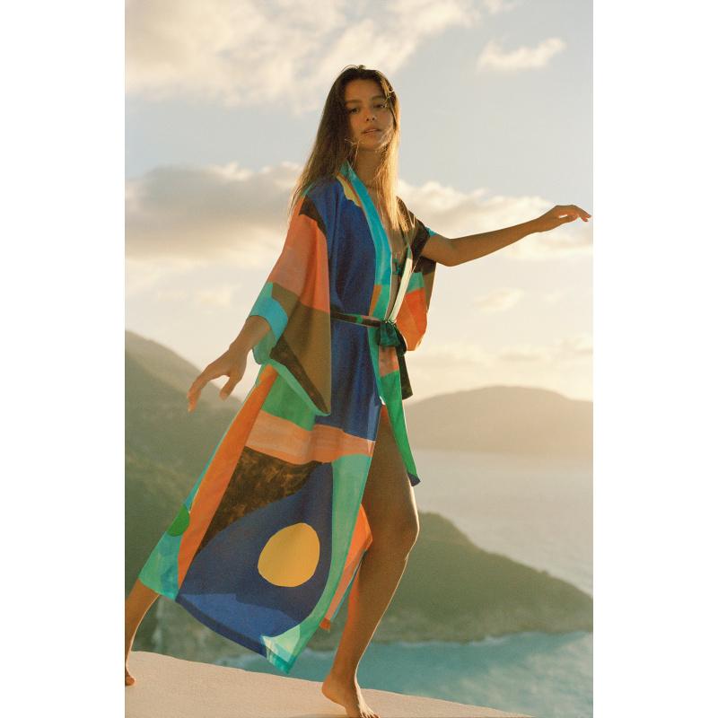 g.kero KIMONO ROSE BLEU VERT