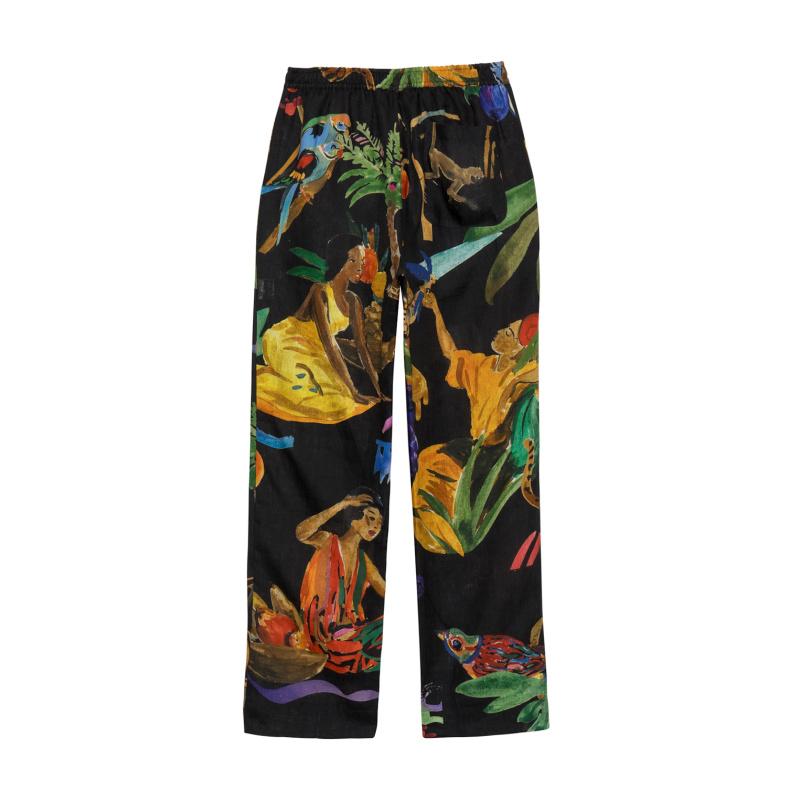G.kero PANTALON EN LIN FEMMES LUXE NOIR