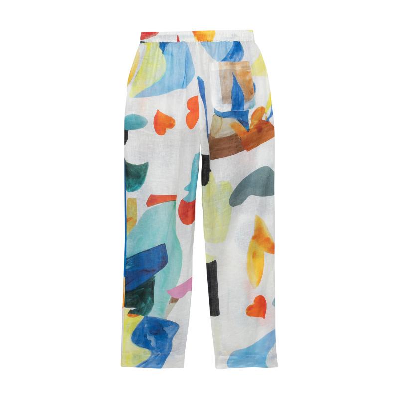 G.kero PANTALON EN LIN RAINBOW