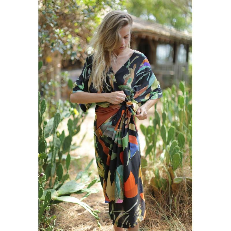 g.kero Robe Dancing Wood Black