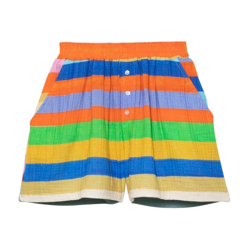 g.kero SHORT EN GAZE DE COTON PINK STRIPES ONE