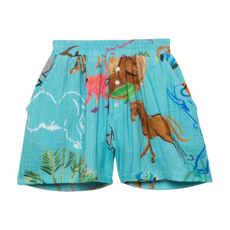 G.kero SHORT EN GAZE DE COTON PROTECT THE ANIMALS
