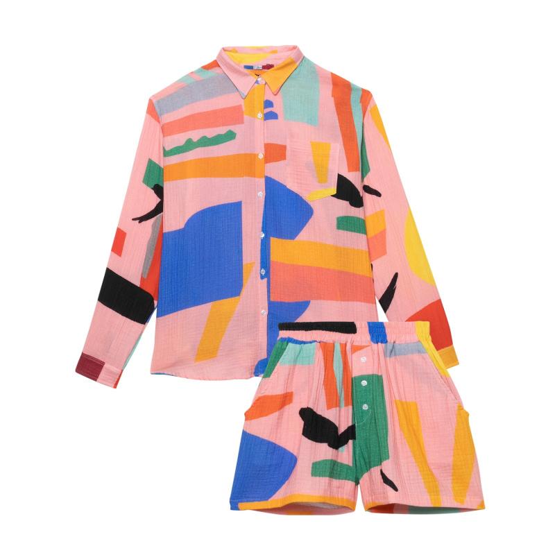 G.kero SHORT EN GAZE DE COTON YULI PINK