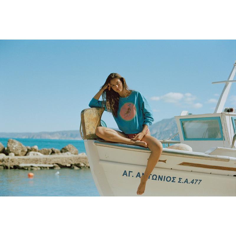 G.kero Sweat-Shirt Blue Dolphin Love