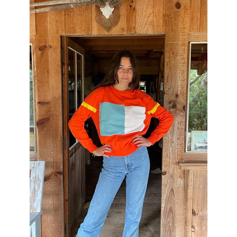 G.kero SWEAT-SHIRT White And Grey Red