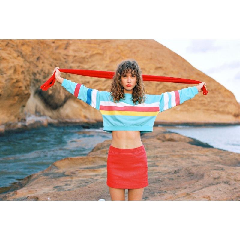 g.kero sweat-shirt White Red Yellow Stripes
