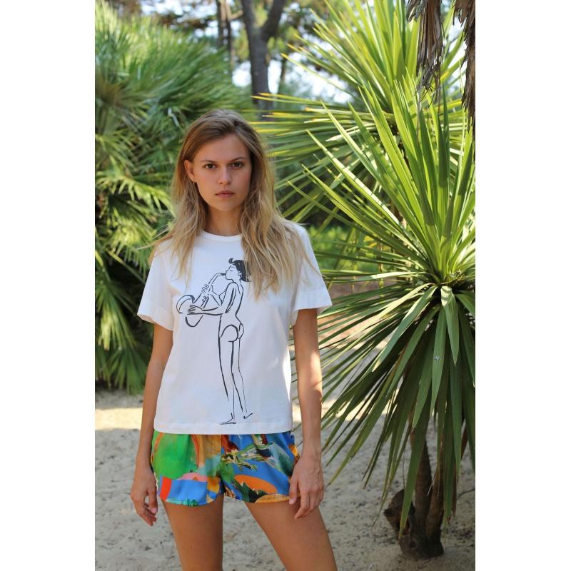 g.kero Tee shirt SAX