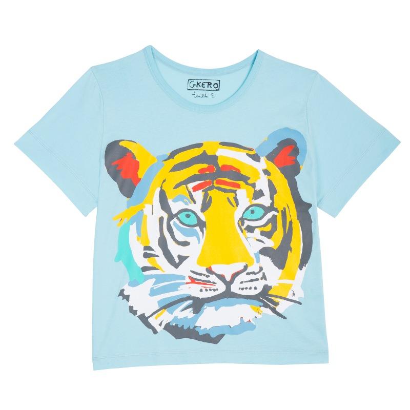 g.kero TEE SHIRT Tiger Face Blue