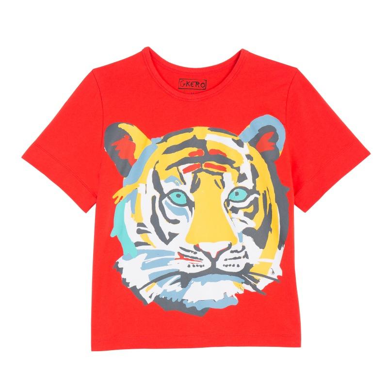 g.kero TEE SHIRT Tiger Face Red
