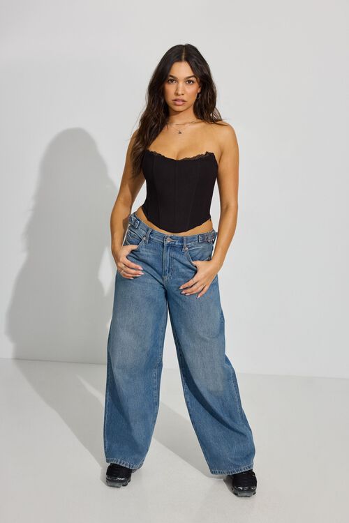 Garage Bustier Sans Bretelles à Bordure En Dentelle