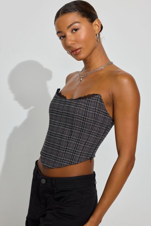 Garage Bustier Sans Bretelles à Bordure En Dentelle