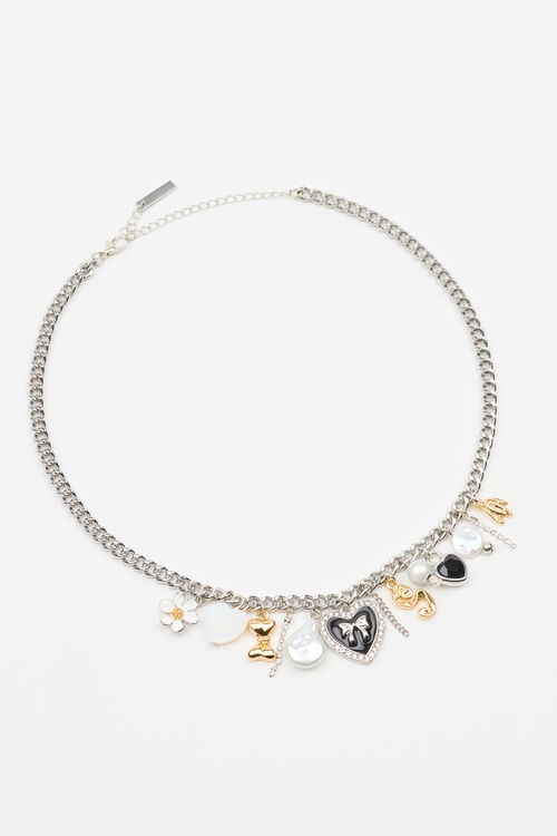 Garage Collier Rétro à Breloques De Cœurs Et De Perles