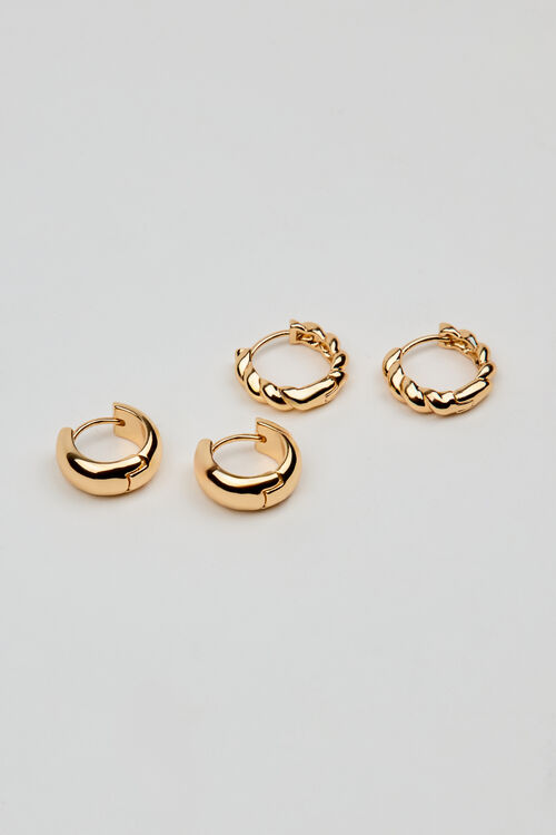 Garage Ensemble De 2 Paires De Dormeuses Torsadées Et Lisses