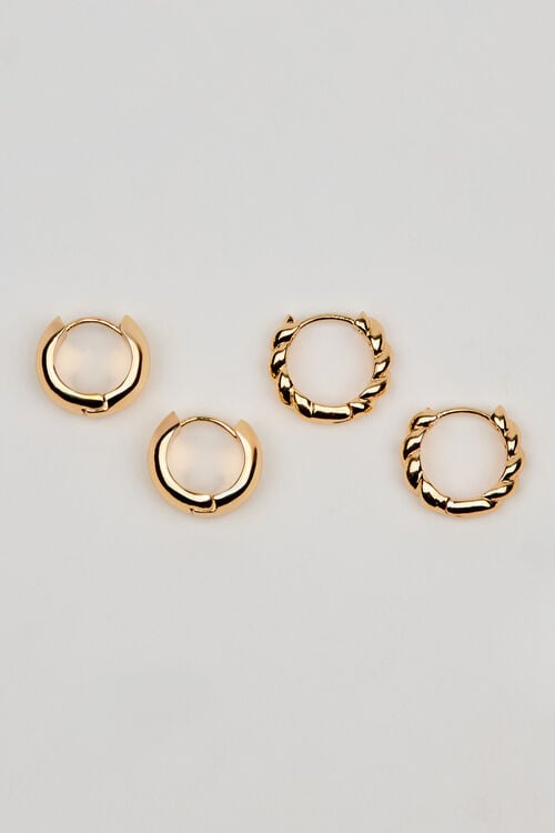 Garage Ensemble De 2 Paires De Dormeuses Torsadées Et Lisses